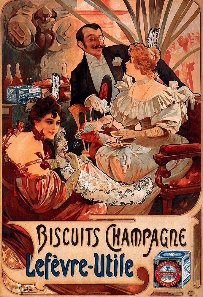Alphonse Maria Mucha Biscuits Champagne Lefevre Utile
